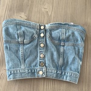 Zara denim corset top NWT size small